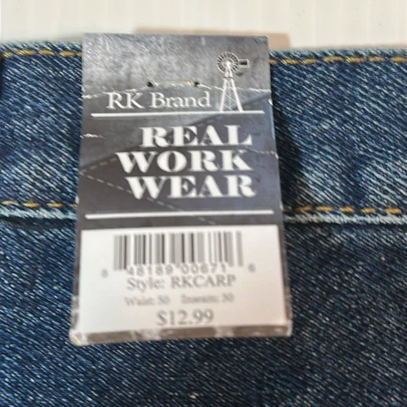RK Brand Big Man Cotton Denim Carpenter Blue Jeans 50x30 - Picture 14 of 14